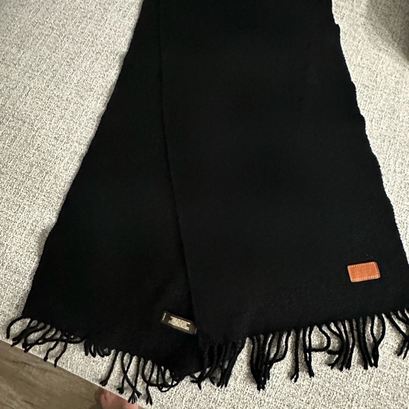 Coach Black Fringe Scarf - Picture 2 of 7